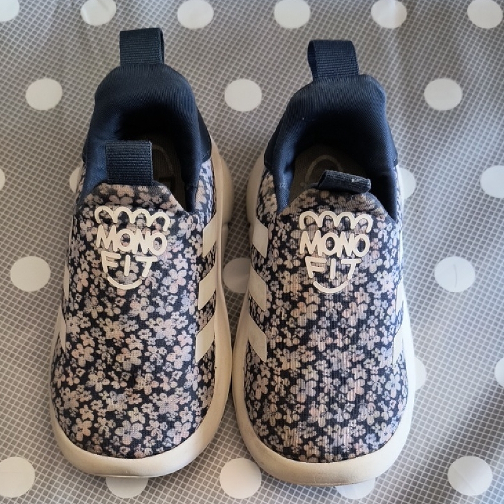 Kids Floral Slip-On Shoes - Blue and White